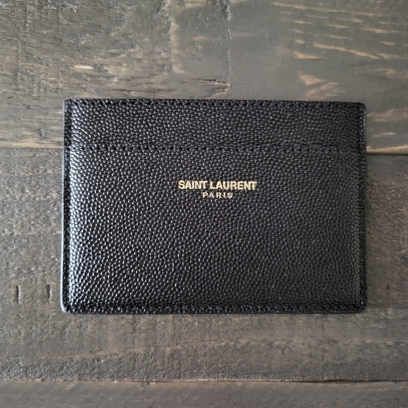 SAINT LAURENT Grain Leather Card Case - Picture 1 of 9
